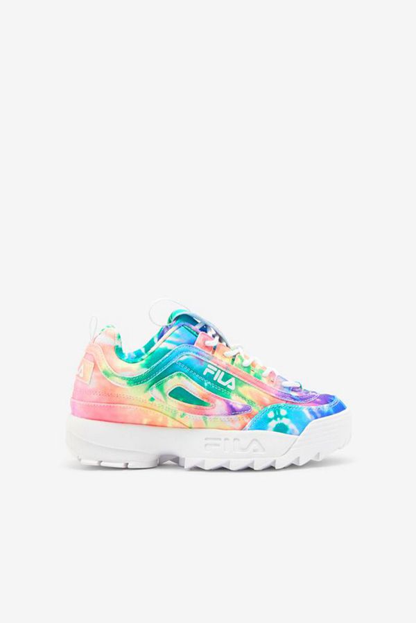 Tênis Fila Rapaz Multicoloridas/Branco/Branco - Fila Little Disruptor 2 Tie Dye Loja Online Portugal